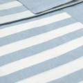 Outlet - Set Lenzuola Piazza e Mezza - 120X210+30 Cotone Extra Fine a Righe Azzurro - Bianco